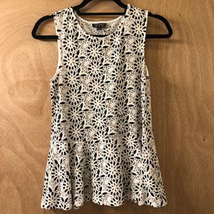 Topshop Floral Peplum Shirt